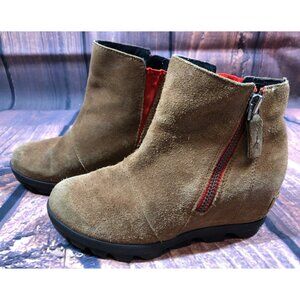 Sorel Joan of Arctic Wedge II Tan Weatherproof Chelsea Boot Kids Girls 2/33 (V7d